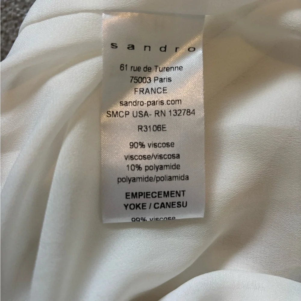 Sandro White and Black Mini Dress Size 1 - Picture 8 of 10